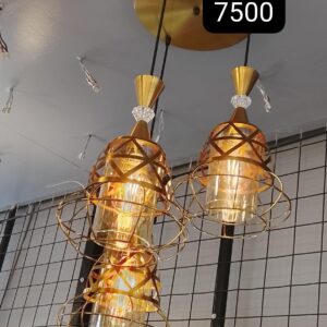 Golden Cage Triple Pendant Light