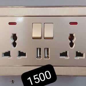 Double Universal Socket with Neon