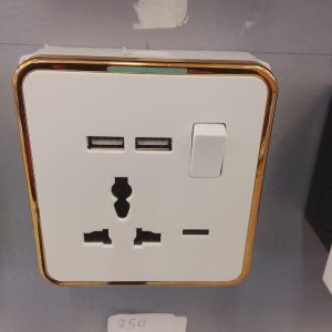 Universal Wall Socket with Dual USB Ports