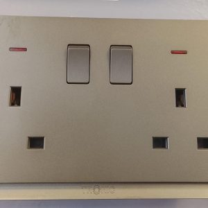 Double-gang switched socket outlet